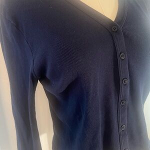 Brandy Melville ribbed v-neck long sleeve, button-down